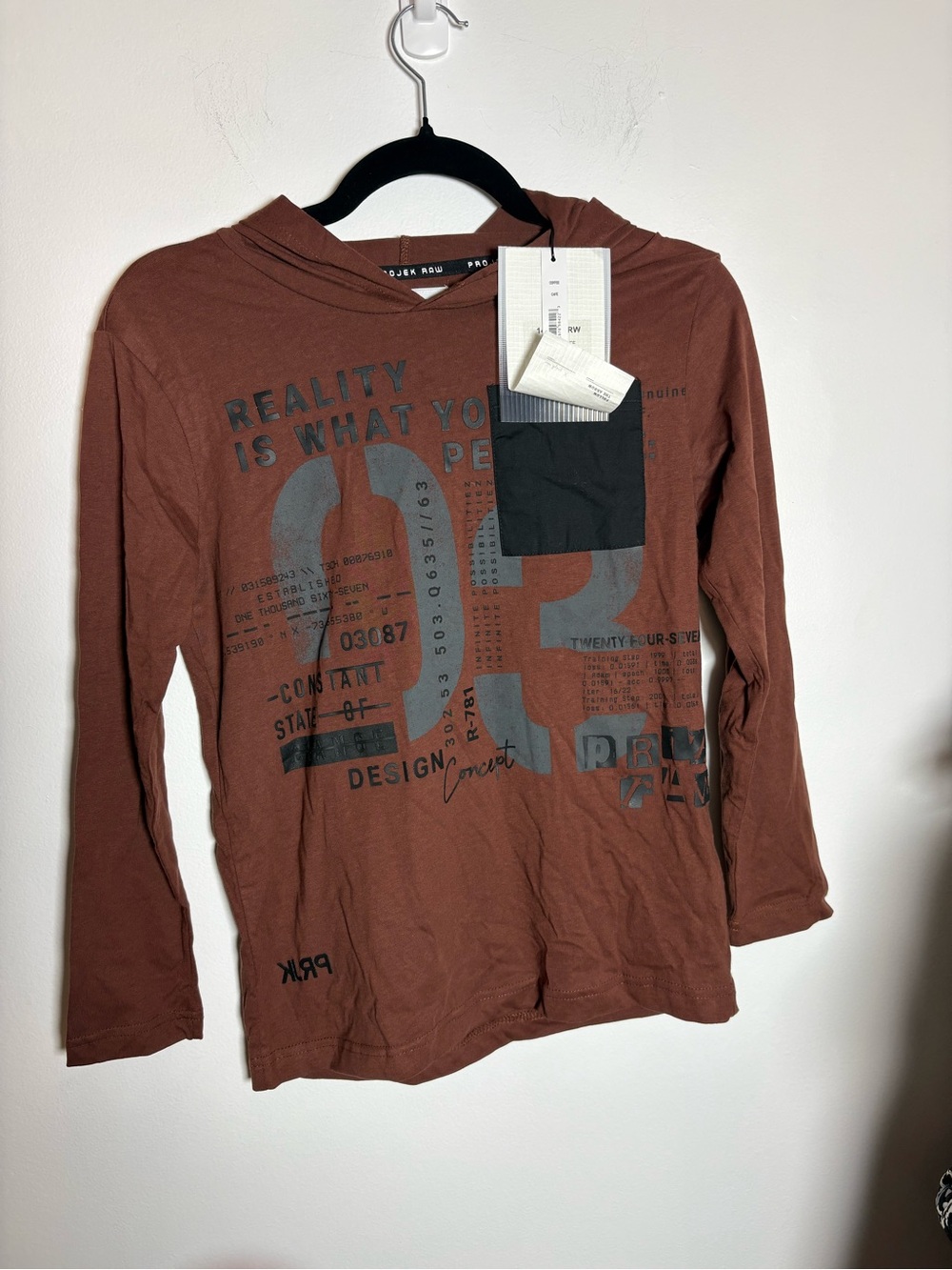 Kids Rust Graphic Hooded Long-Sleeve Tee